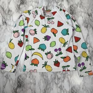 Hanna Andersson Sunblock Fruit Print Rash Guard Swim Top Swimwear Size 8 Top